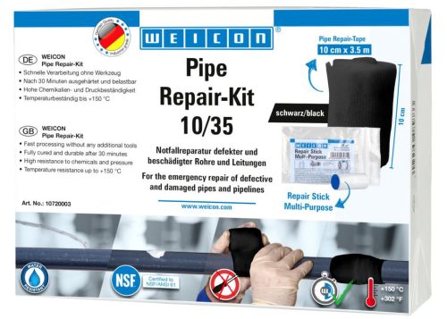 Weicon Pipe Repair-Kit csőjavító készlet 10/35 - fekete